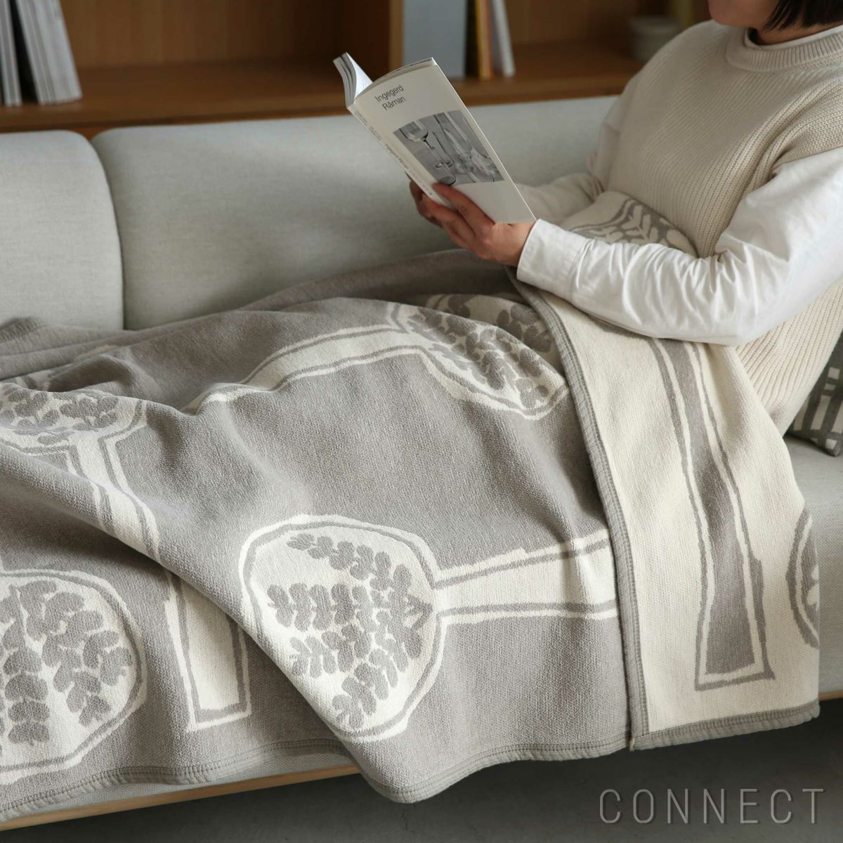 KLIPPAN（クリッパン）×mina perhonen（ミナ ペルホネン） / FOREST SPOON / シュニールコットンブランケット / シングルサイズ 140×180cm