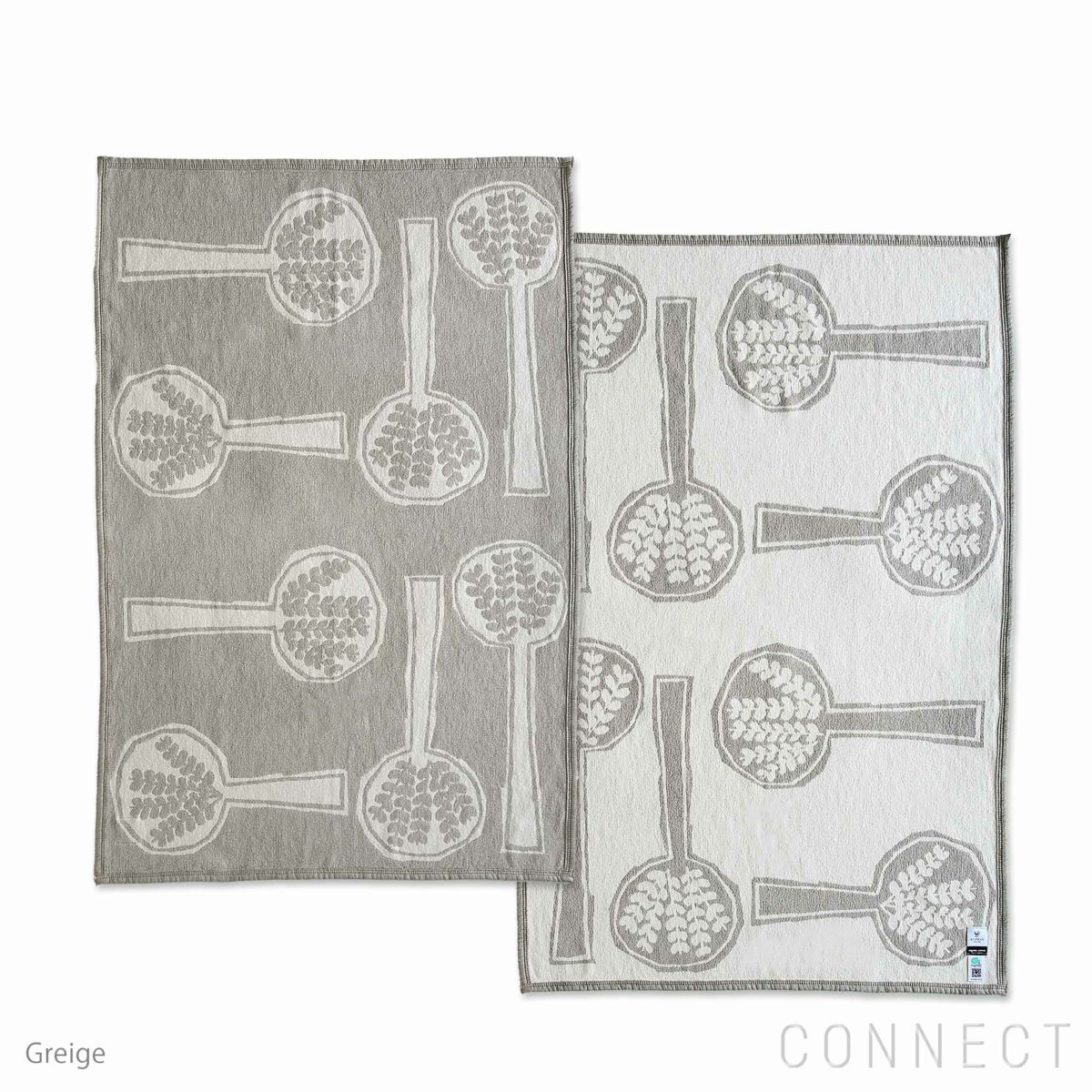 KLIPPAN（クリッパン）×mina perhonen（ミナ ペルホネン） / FOREST SPOON / シュニールコットンブランケット / ハーフサイズ 90×140cm