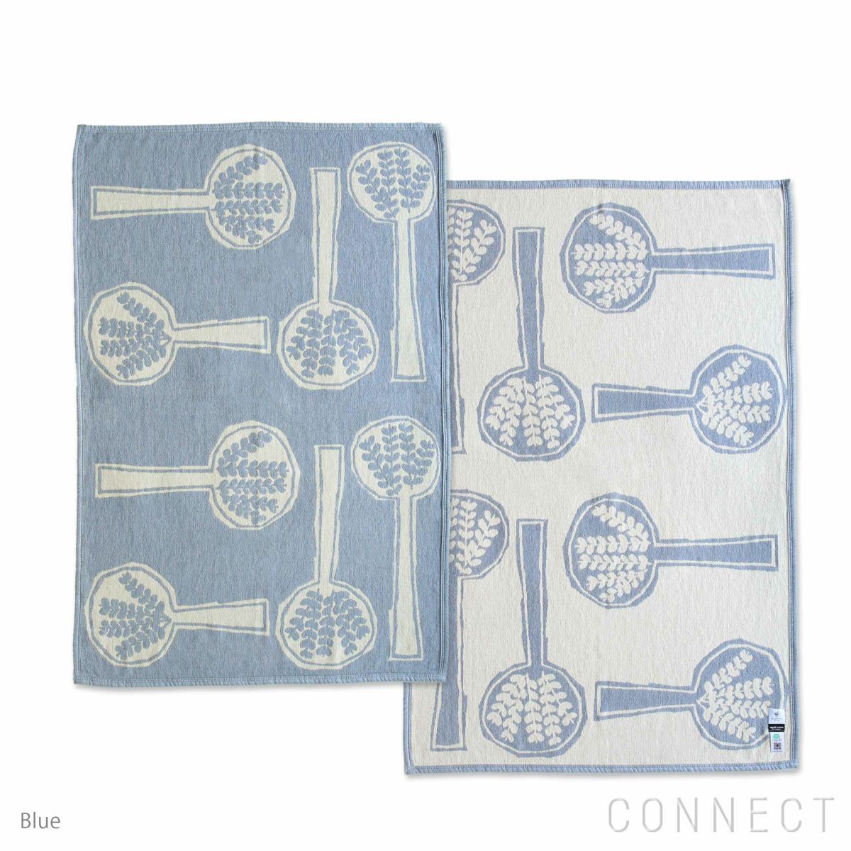 KLIPPAN（クリッパン）×mina perhonen（ミナ ペルホネン） / FOREST SPOON / シュニールコットンブランケット / ハーフサイズ 90×140cm