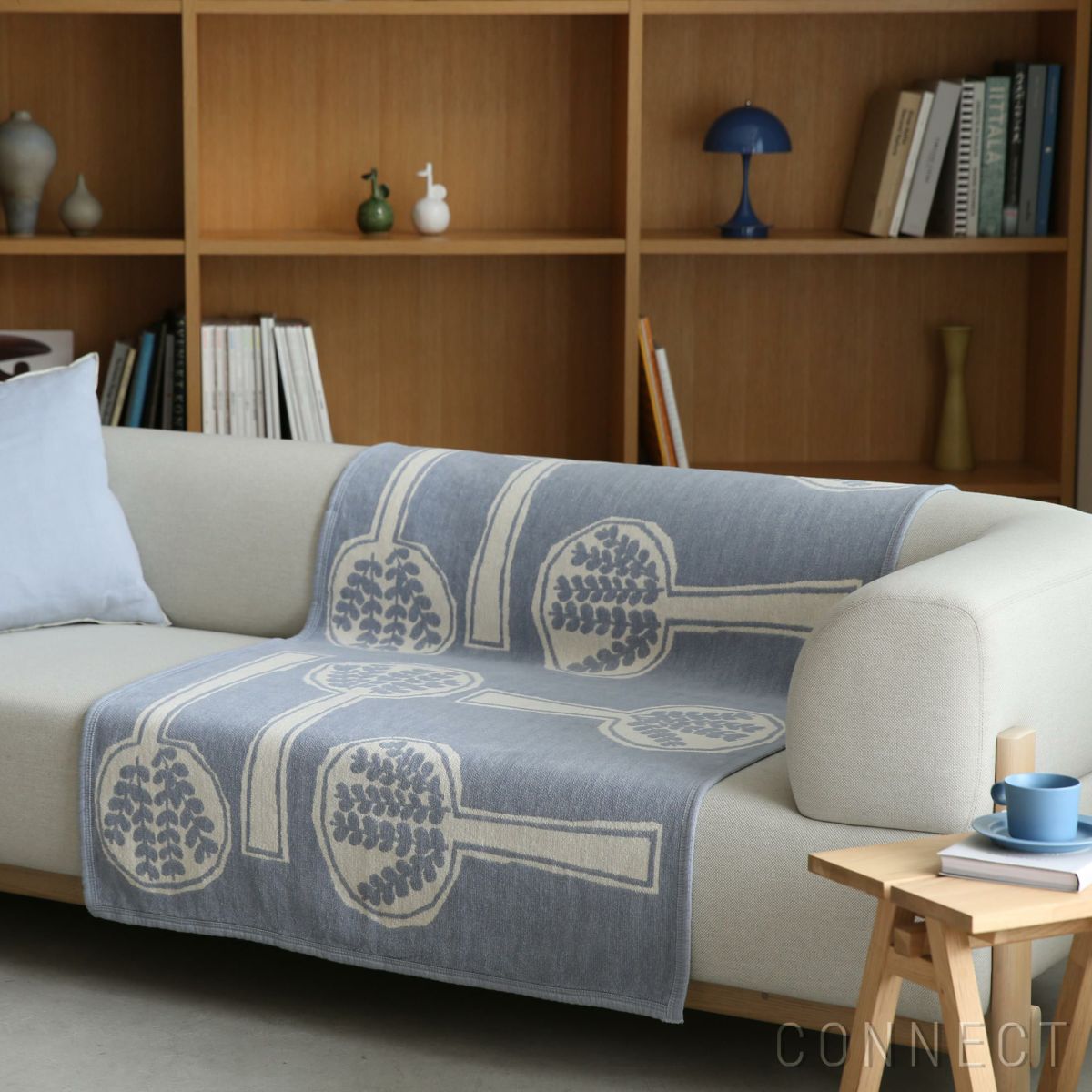 KLIPPAN（クリッパン）×mina perhonen（ミナ ペルホネン） / FOREST SPOON / シュニールコットンブランケット / ハーフサイズ 90×140cm