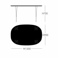 FRITZ HANSEN（フリッツ・ハンセン） / TABLE SERIES（テーブルシリーズ）B611 / スーパー楕円テーブル / ブラウンオッタワ / ブラウンブロンズ脚