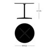 FRITZ HANSEN（フリッツ・ハンセン） / TABLE SERIES（テーブルシリーズ）A623 / 円テーブル / グレー / クローム脚 / Φ90cm【組立無料】