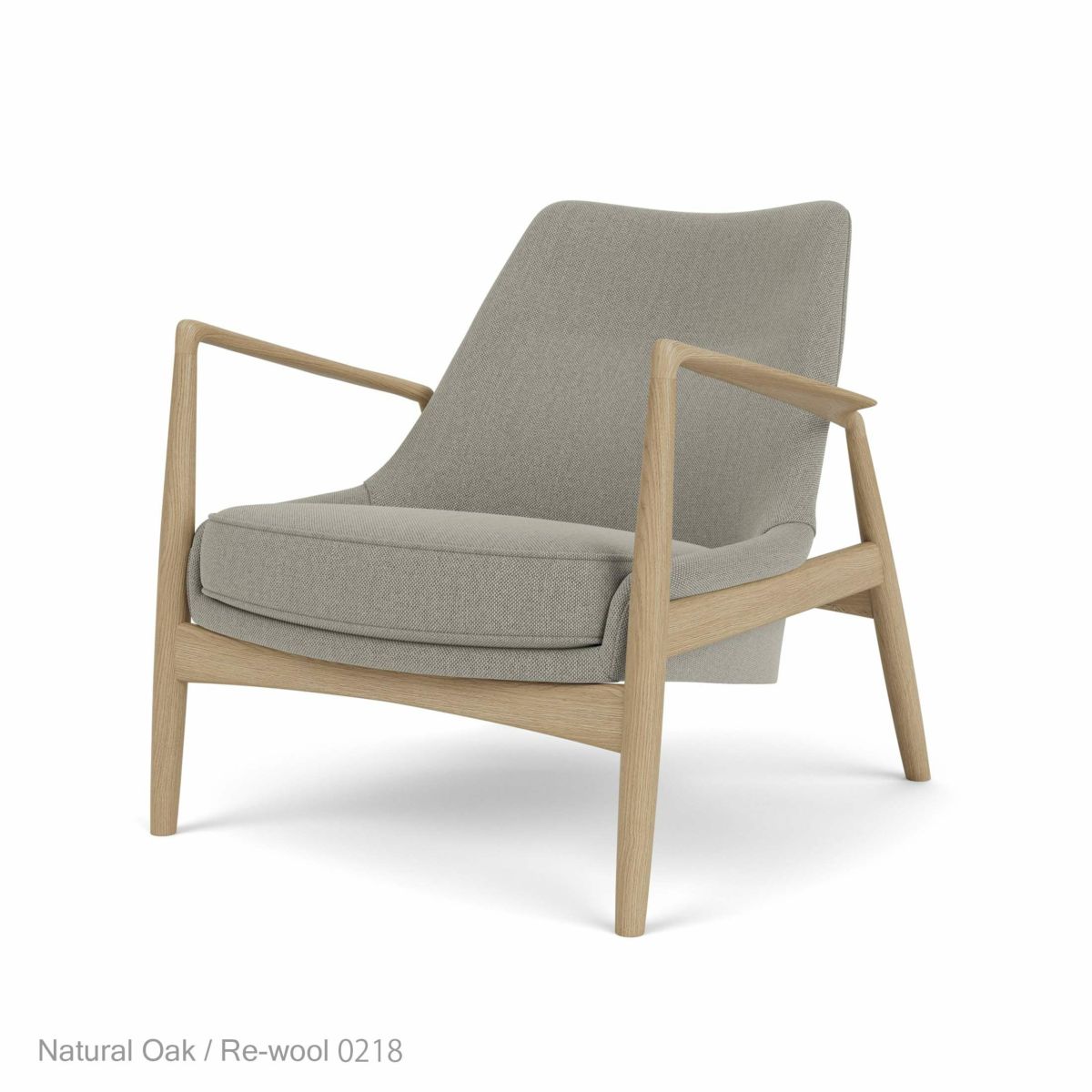 Audo Copenhagen（オドー・コペンハーゲン） / THE SEAL LOUNGE CHAIR（ザ シール ラウンジチェア） / Low Back / ナチュラルオークベース / Re-wool（リウール） 0218 ベージュ