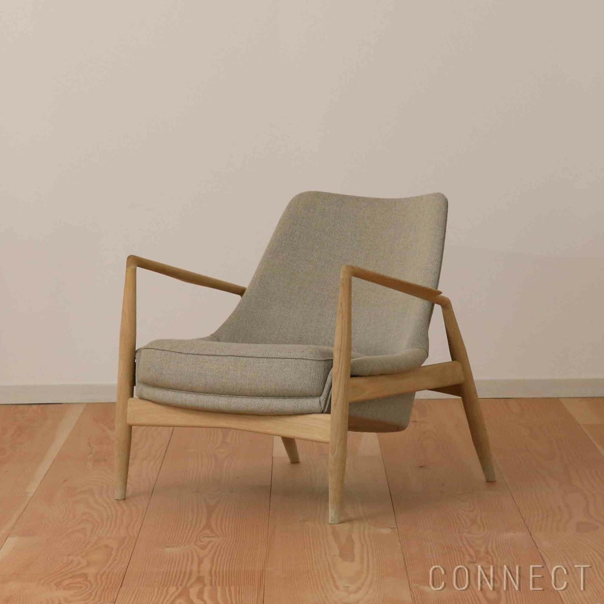 Audo Copenhagen（オドー・コペンハーゲン） / THE SEAL LOUNGE CHAIR（ザ シール ラウンジチェア） / Low Back / ナチュラルオークベース / Re-wool（リウール） 0218 ベージュ