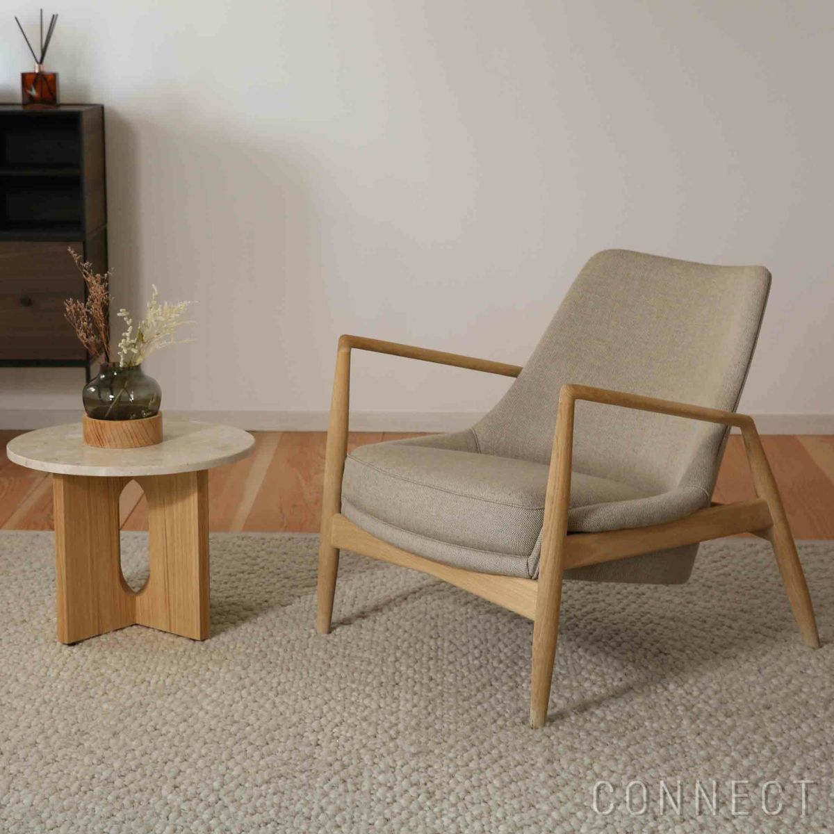 Audo Copenhagen（オドー・コペンハーゲン） / THE SEAL LOUNGE CHAIR（ザ シール ラウンジチェア） / Low Back / ナチュラルオークベース / Re-wool（リウール） 0218 ベージュ