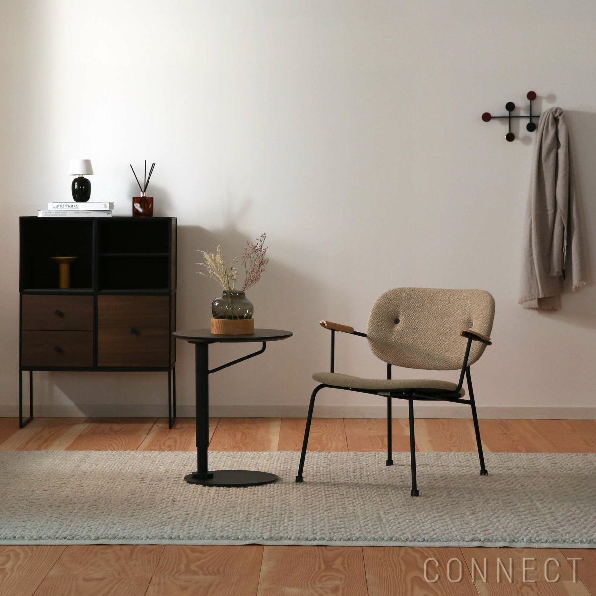 Audo Copenhagen（オドー・コペンハーゲン） / CO LOUNGE CHAIR（コ ラウンジチェア） / 布張りシート&バック / Audo Boucle（オドー ブークレ） 02 / ブラックベース