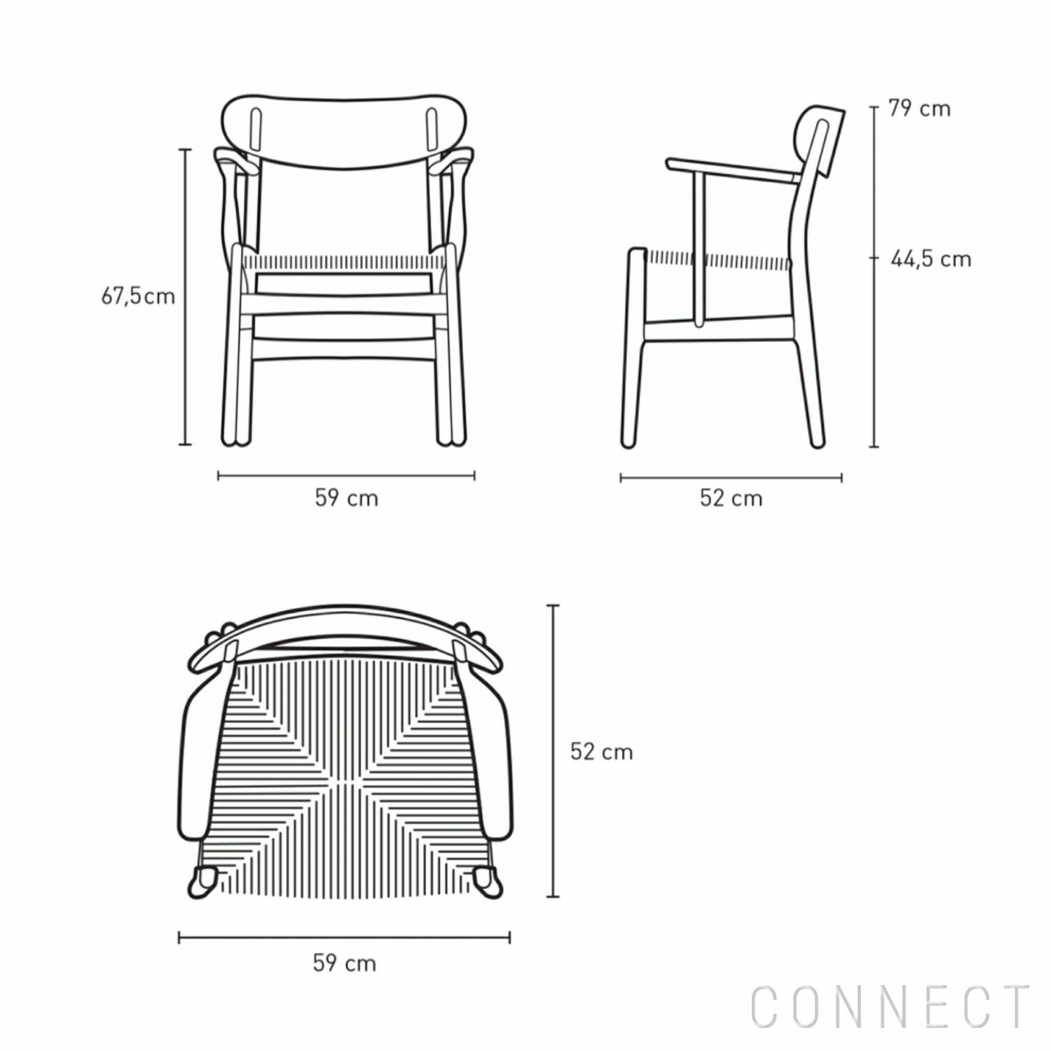 CARL HANSEN & SON（カール・ハンセン＆サン） / CH26 / ウォルナット材・オイル仕上げ・ブラックペーパーコード / ダイニングチェア