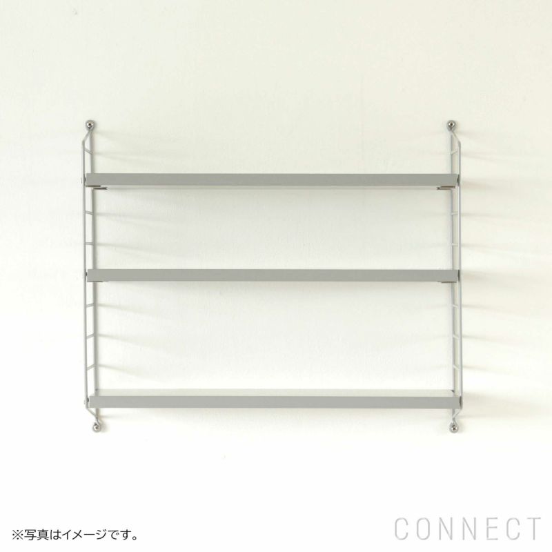 String Furniture（ストリング ファニチャー） / String Pocket（ストリング ポケット） / グレー / 石膏ボードアンカー付き / 壁面収納