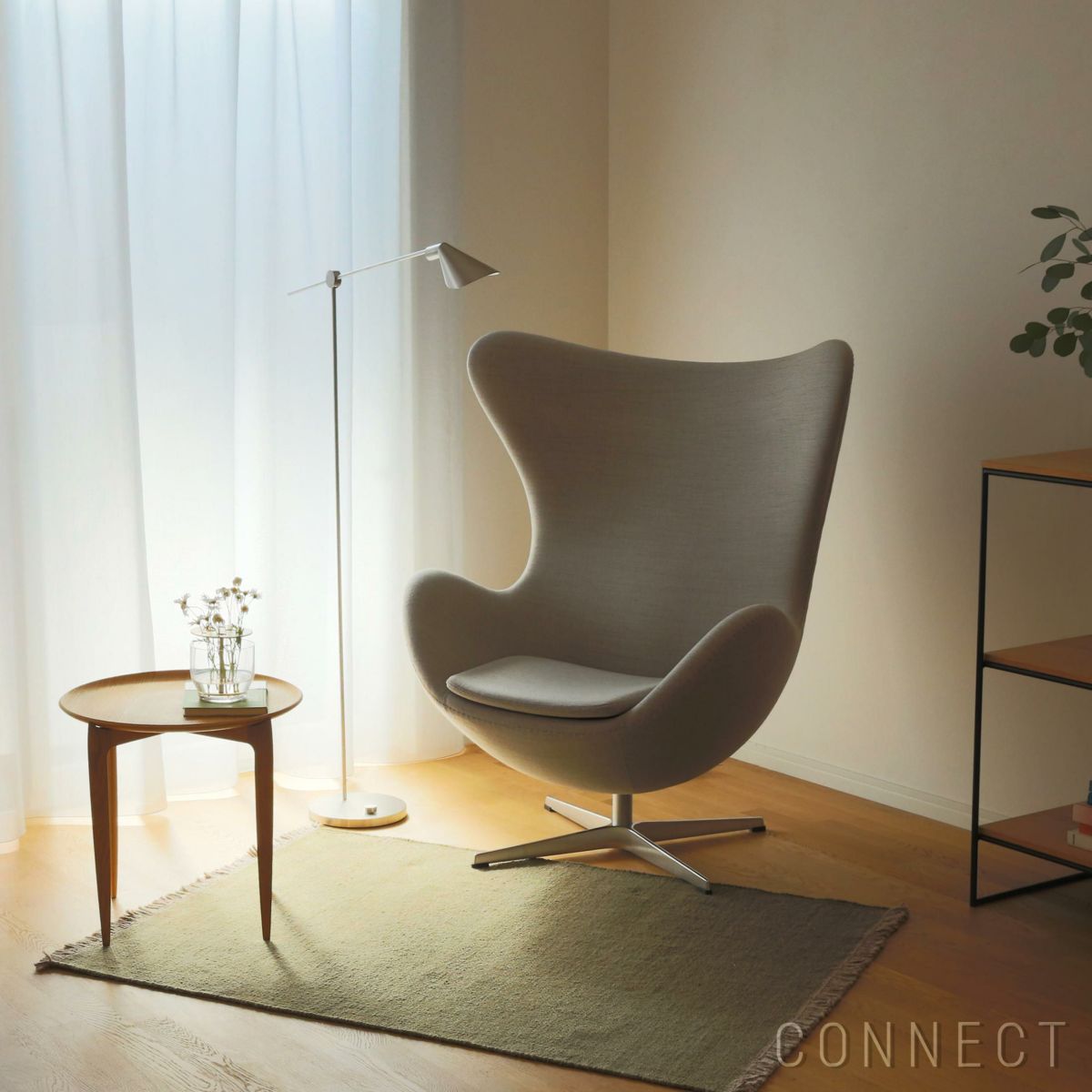 FRITZ HANSEN（フリッツ・ハンセン） / EGG（エッグチェア） / ラウンジチェア / Christianshavn（クリスチャンハウン） / ステンレススチール脚（サテン仕上げ）