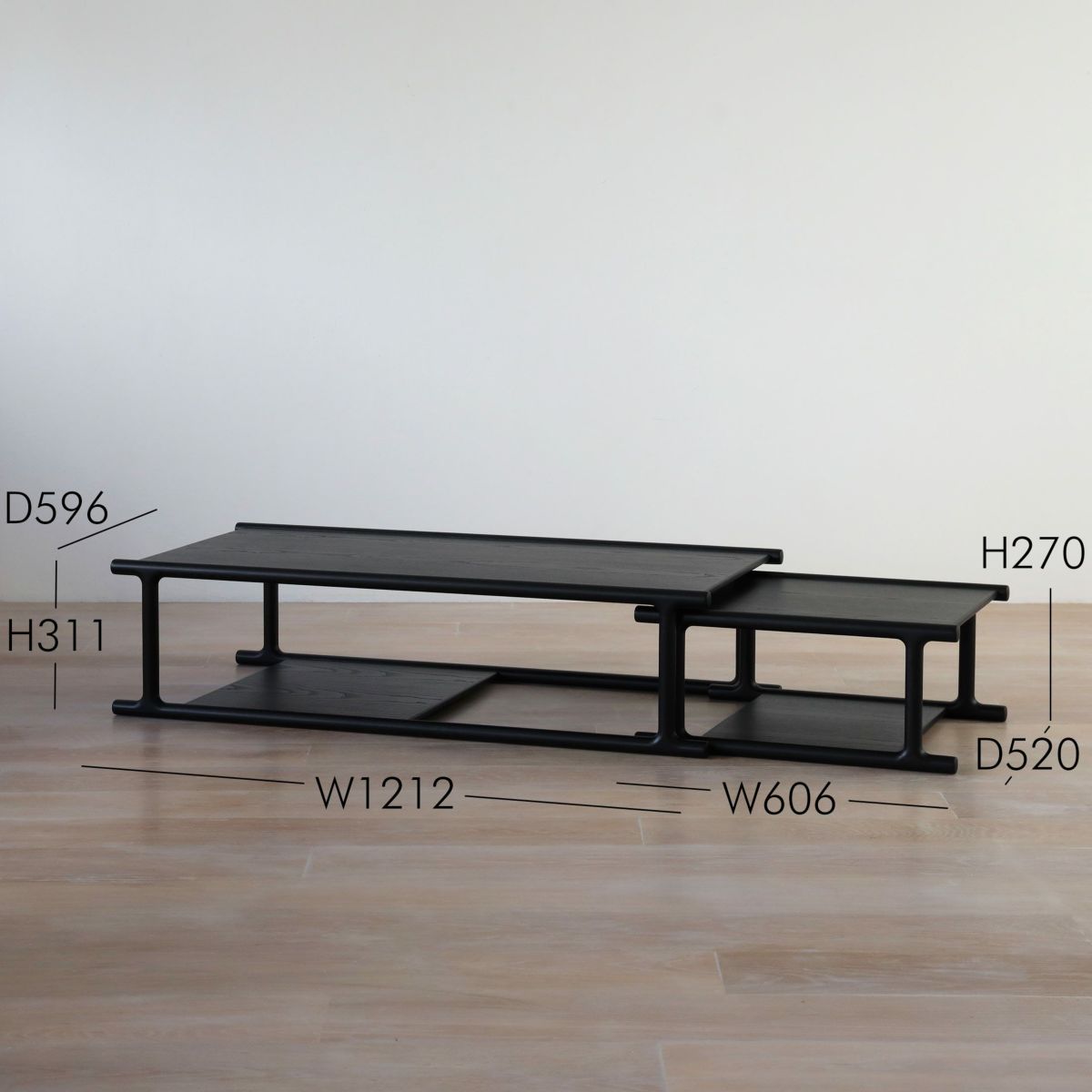 【アウトレット】ARIAKE（アリアケ） / Futago Nesting Tables（フタゴ ネスティングテーブル） / D596 / スミ / コーヒーテーブル