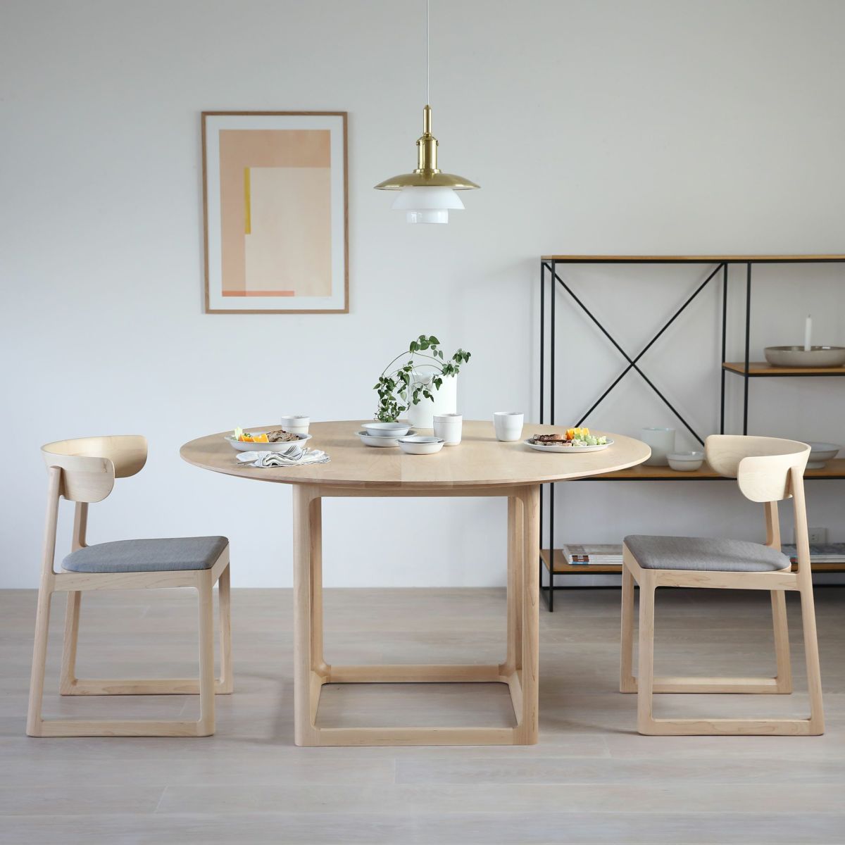 【アウトレット】MARUNI COLLECTION（マルニコレクション） / EN（エン） / ラウンドテーブル Φ125 / メープル材 / ウレタン樹脂塗装（ナチュラルクリア）