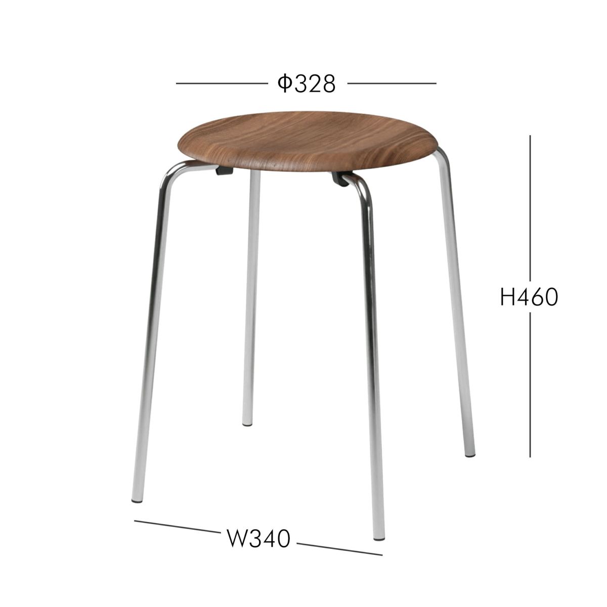 FRITZ HANSEN（フリッツ・ハンセン） / DOT（ドットスツール） / ウォルナット / クローム脚