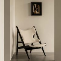 Audo Copenhagen（オドー・コペンハーゲン） / KNITTING LOUNGE CHAIR（ニッティング ラウンジチェア） / Black stained solid oak / Barnum Boucle（バーナム ブークレ） COL-24 オフホワイト