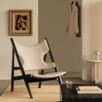 Audo Copenhagen（オドー・コペンハーゲン） / KNITTING LOUNGE CHAIR（ニッティング ラウンジチェア） / Black stained solid oak / Barnum Boucle（バーナム ブークレ） COL-24 オフホワイト