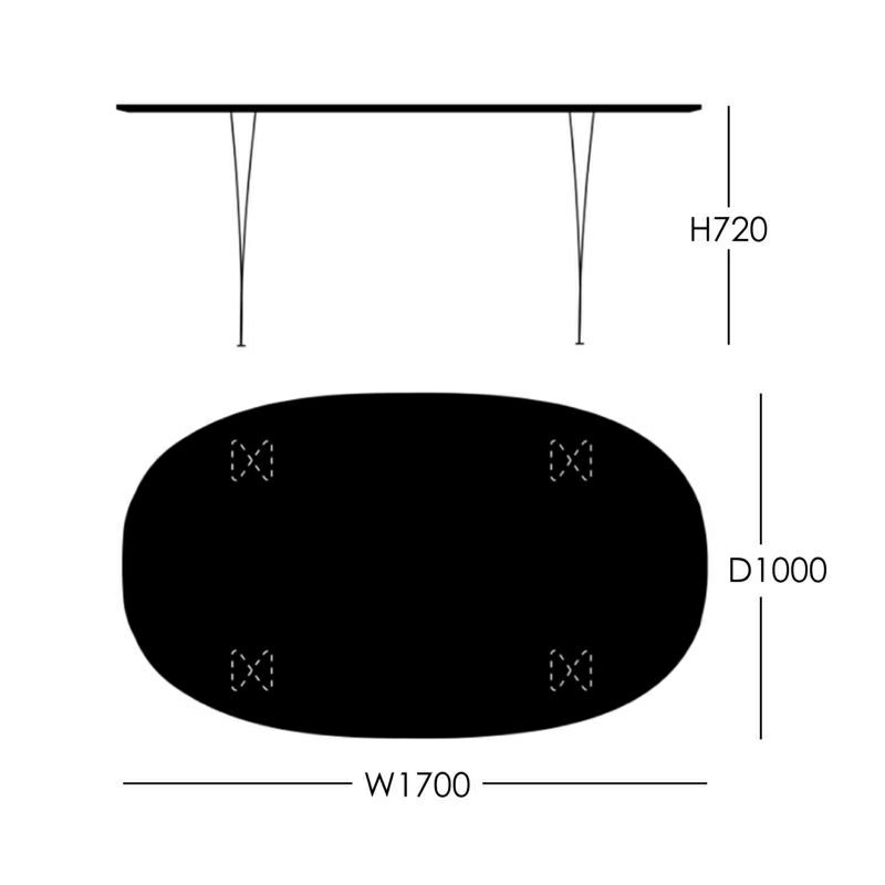 FRITZ HANSEN（フリッツ・ハンセン） / TABLE SERIES（テーブルシリーズ）B616 / スーパー楕円テーブル / グレーエフェソ / ブラウンブロンズ脚