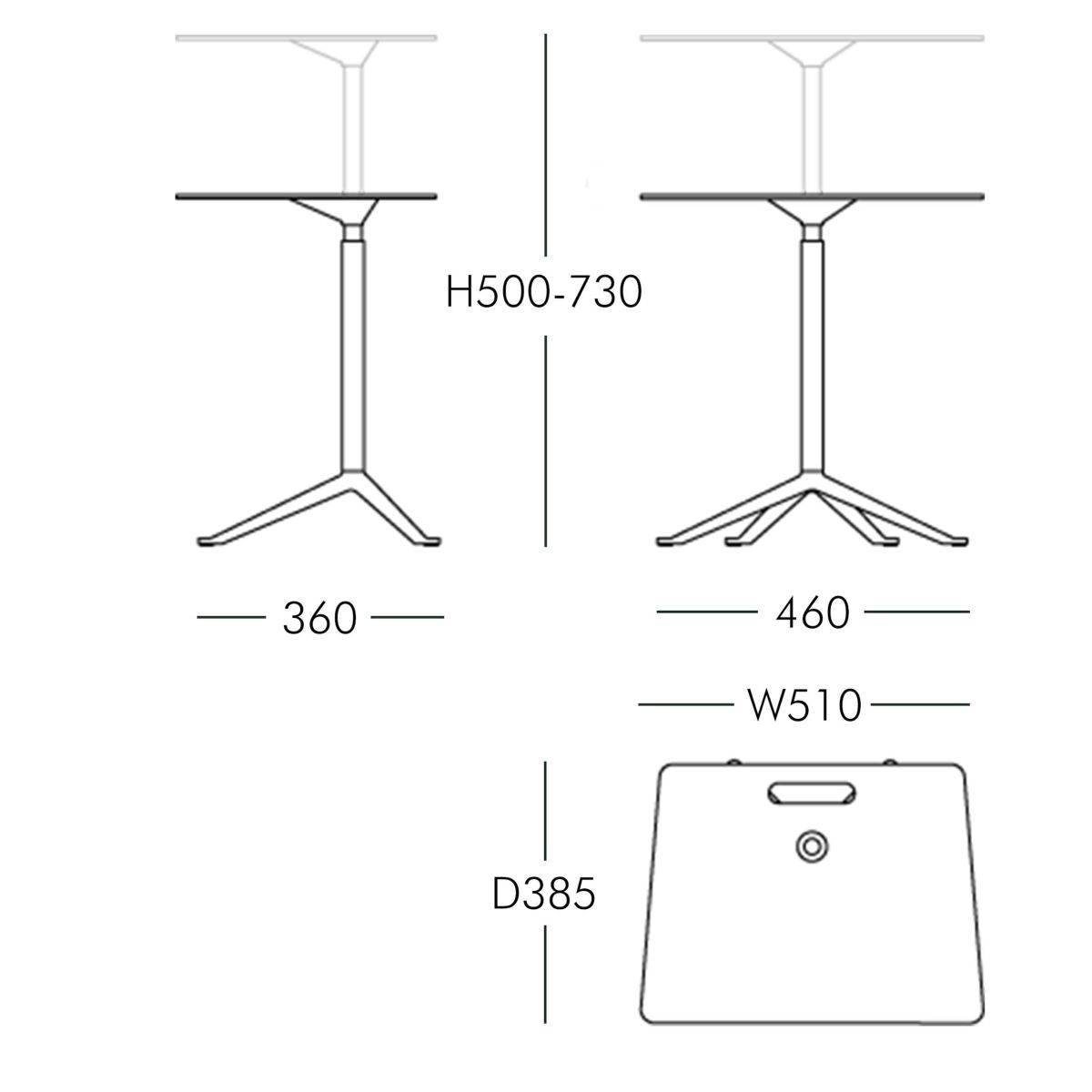 FRITZ HANSEN（フリッツ・ハンセン） / Little Friend（リトルフレンド） / KS13（四角天板・昇降式） / ブラック / ベース（ポリッシュ仕上げ） / サイドテーブル