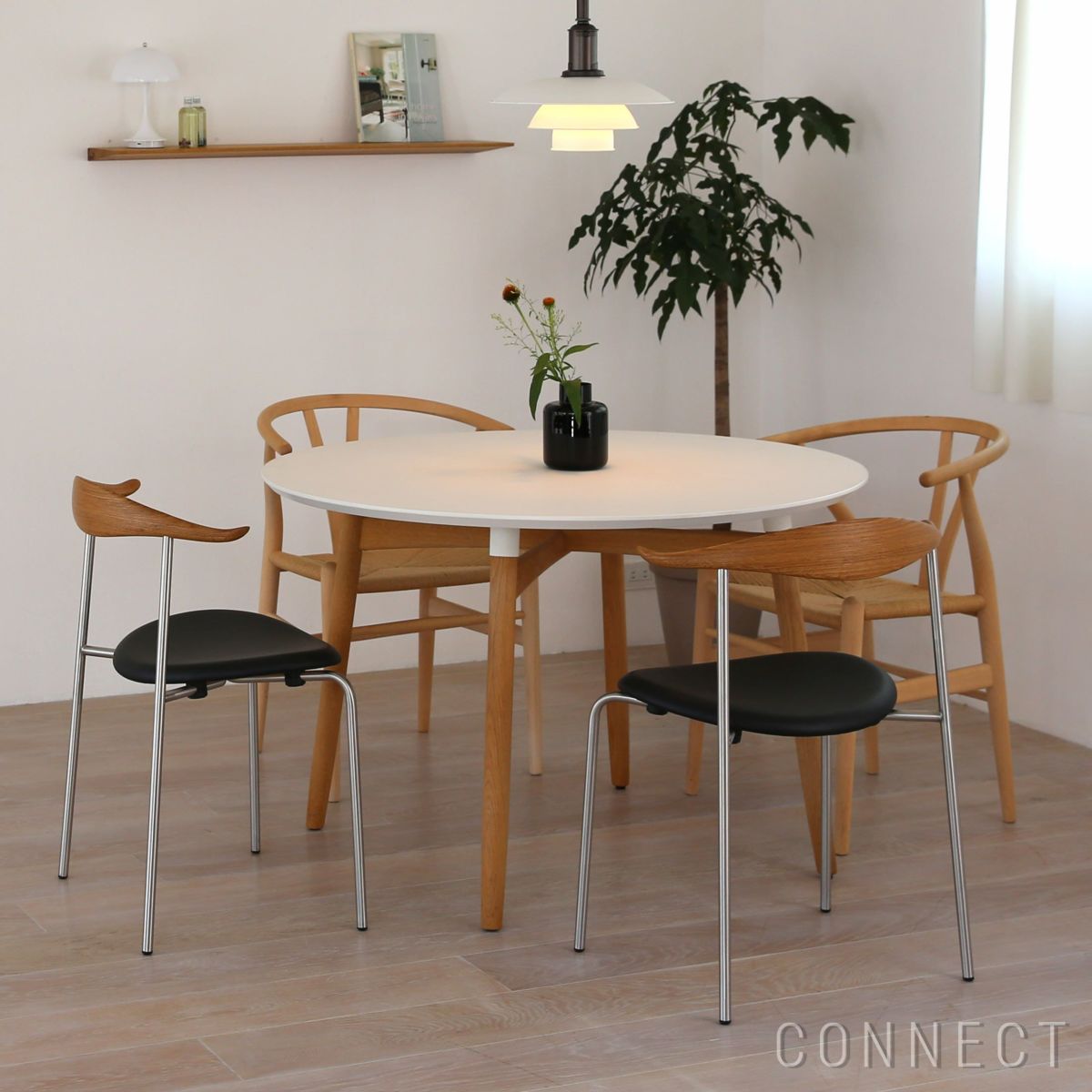【2脚SET15％OFFキャンペーン・pt10倍】CONNECTおすすめセット1 / CH88P（オーク材・オイル仕上げ・ステンレス脚 / レザーTHOR 301）2脚セット / CARL HANSEN & SON（カール・ハンセン＆サン）