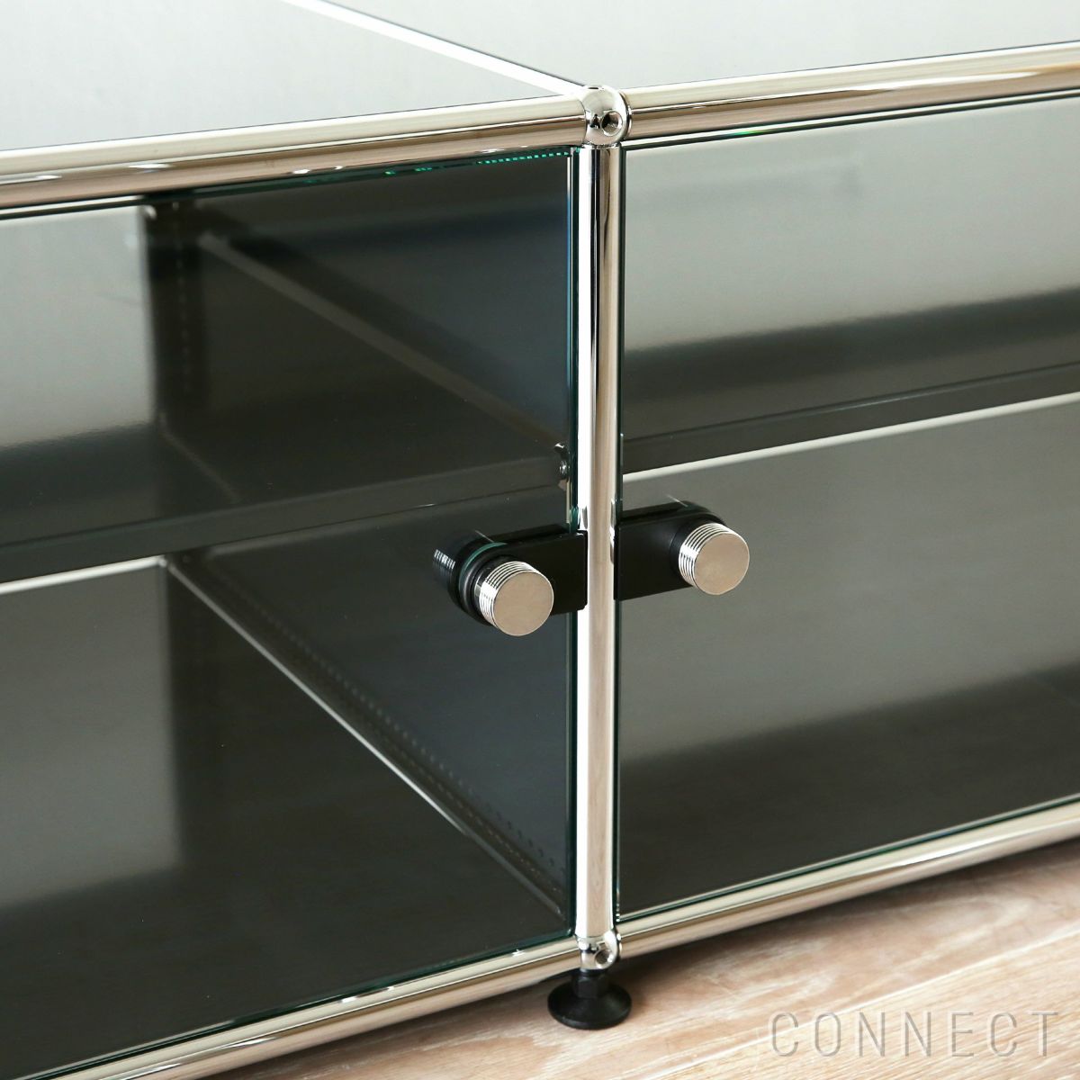 USMハラー（ユーエスエムハラー） / TV Board（テレビボード） / W3023×D523×H390mm / ドロップダウンドア×2 ガラスドア×2（ディバイダーシェルフ×2） / アントラサイト