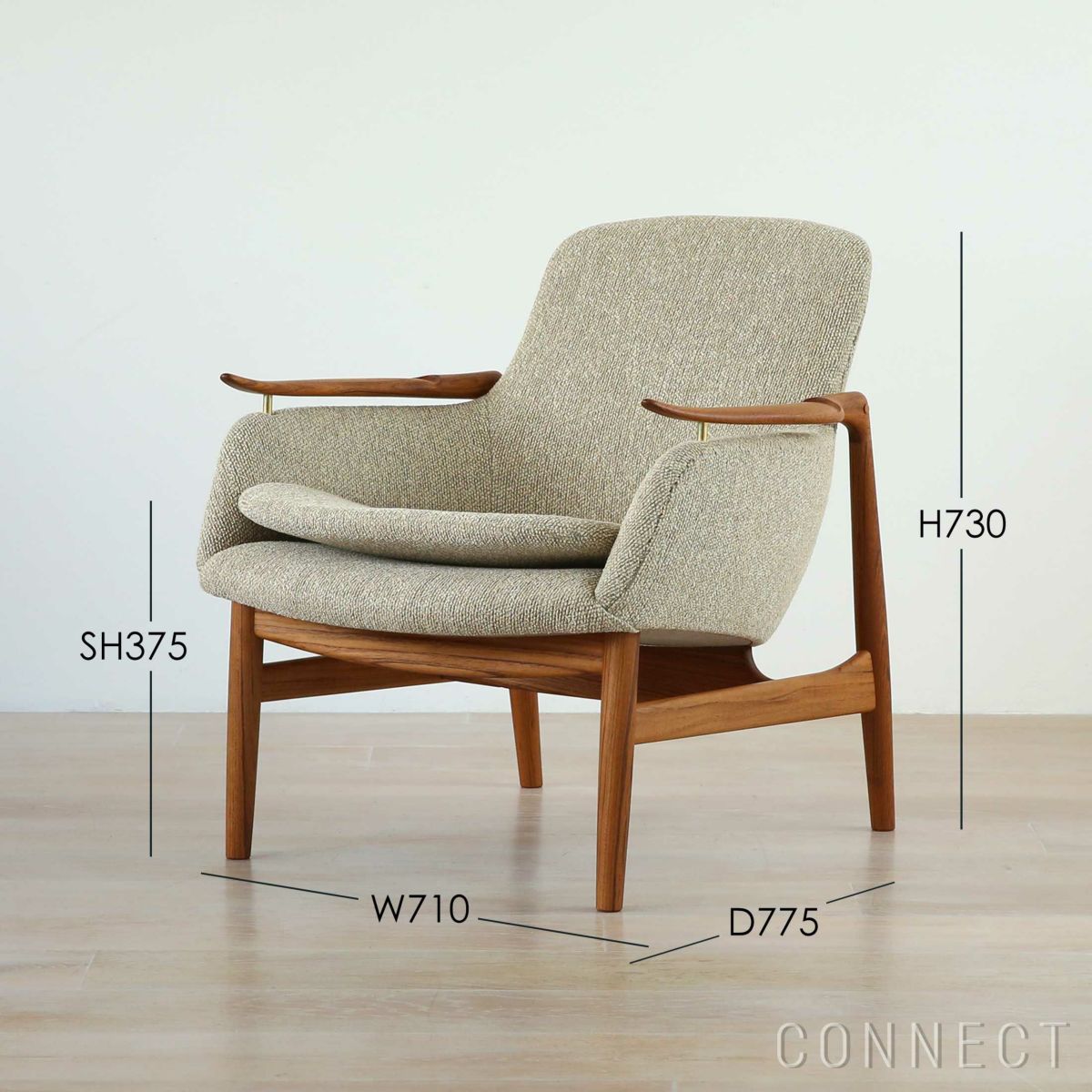 HOUSE OF FINN JUHL（ハウス・オブ・フィンユール） / 53 CHAIR W/ CUSHION / チーク材・オイル仕上げ / Moss 0020（モス） / ラウンジチェア