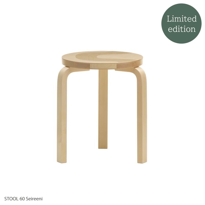 Artek（アルテック） ＋ Marimekko（マリメッコ） / STOOL 60 Seireeni（スツール60 セイレーニ） / バーチ材 / ナチュラルラッカー 《90周年 Anniversary editions》