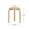 Artek（アルテック） ＋ Marimekko（マリメッコ） / STOOL 60 Seireeni（スツール60 セイレーニ） / バーチ材 / ナチュラルラッカー 《90周年 Anniversary editions》