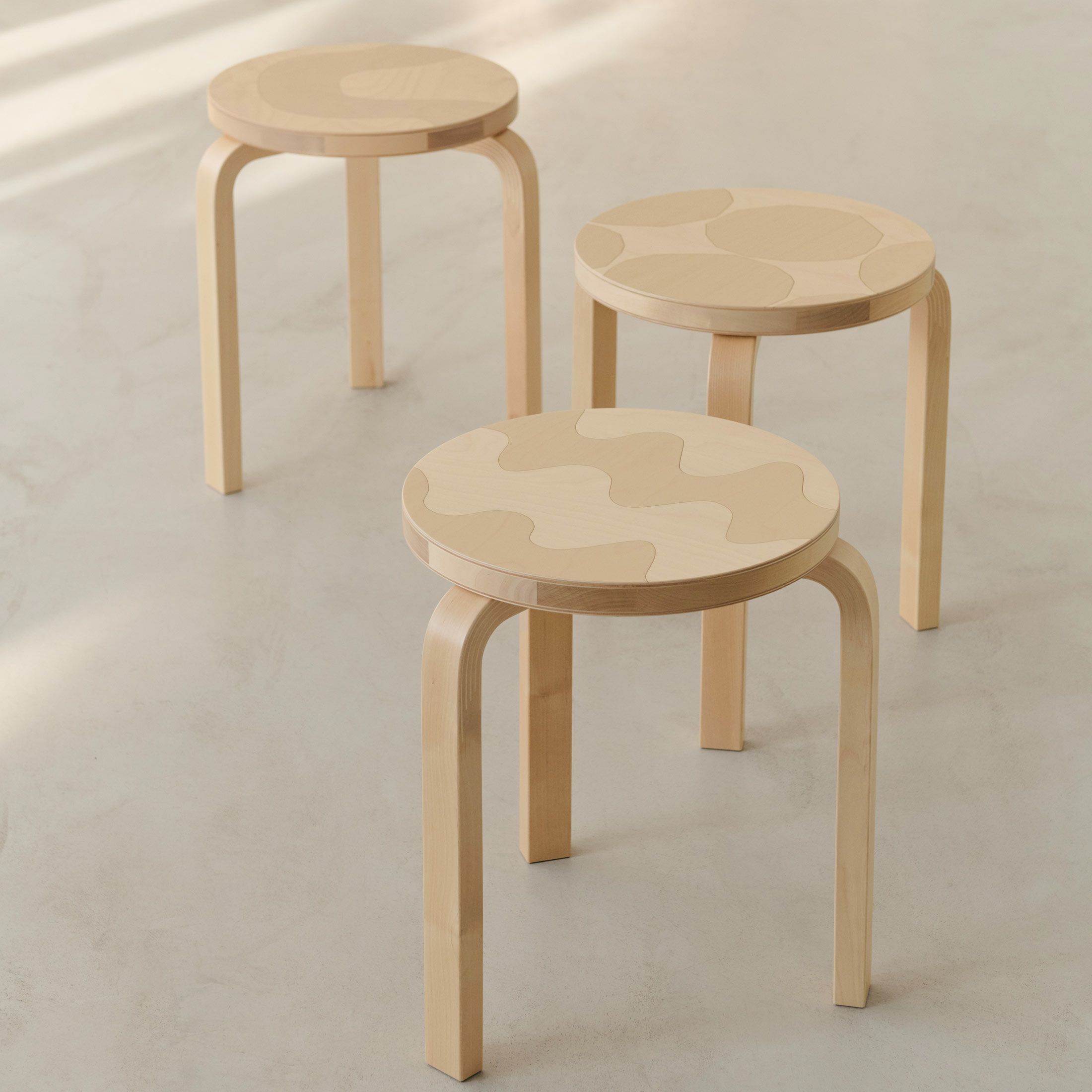 Artek（アルテック） ＋ Marimekko（マリメッコ） / STOOL 60 Kivet（スツール60 キヴェット） / バーチ材 / ナチュラルラッカー / スツール 《90周年 Anniversary editions》