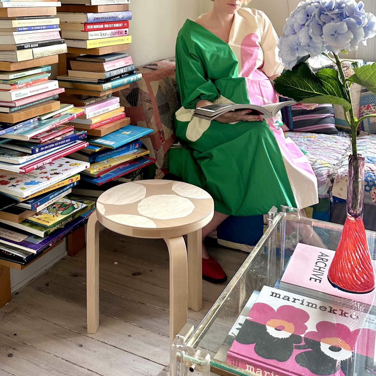 Artek（アルテック） ＋ Marimekko（マリメッコ） / STOOL 60 Kivet（スツール60 キヴェット） / バーチ材 / ナチュラルラッカー / スツール 《90周年 Anniversary editions》