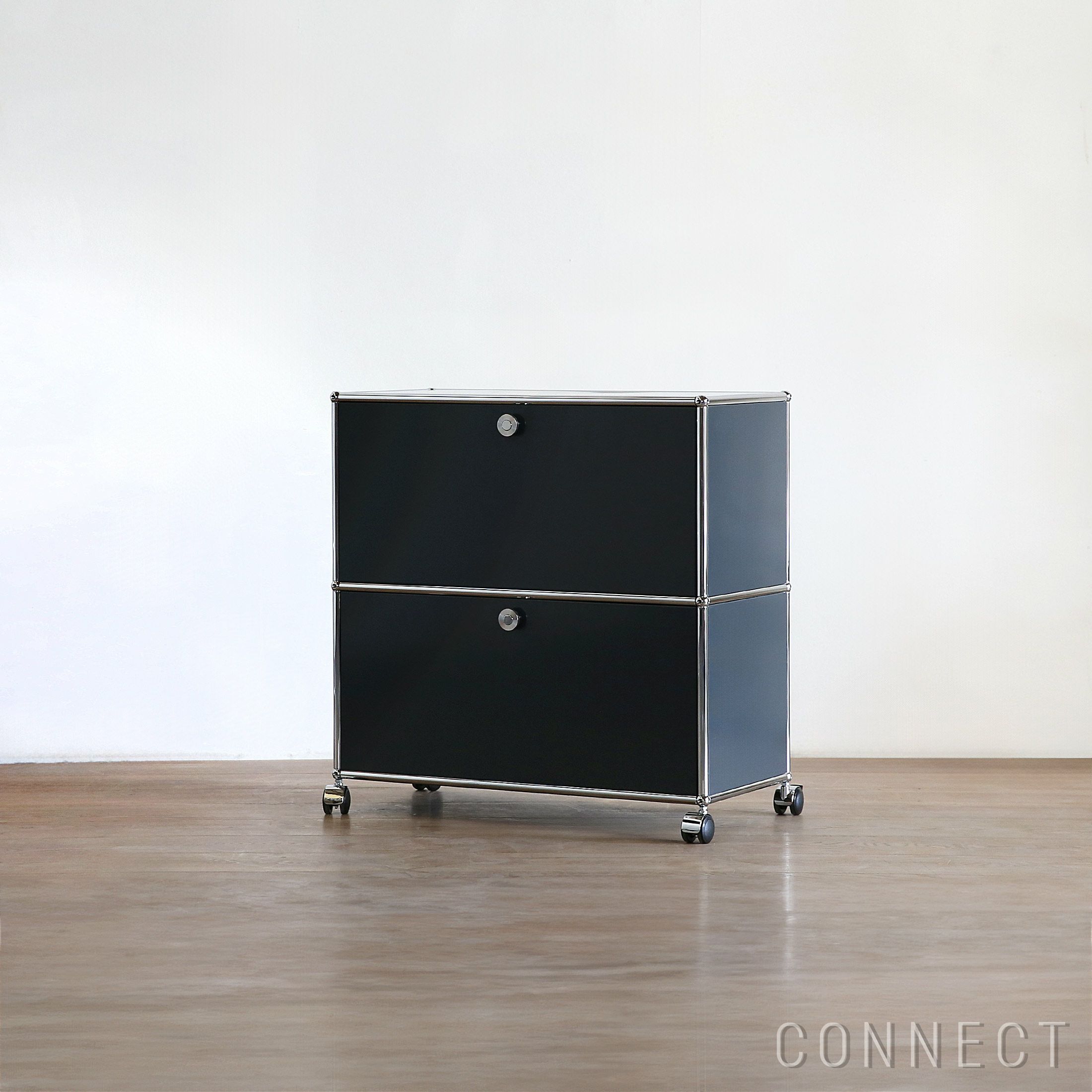 USMハラー（ユーエスエムハラー） / Lowboard（ローボード） / W773×D373×H780mm / ドロップダウンドア×2 ソフトキャスター×4（ロック機能なし×2 / ロック機能付き×2） / アントラサイト