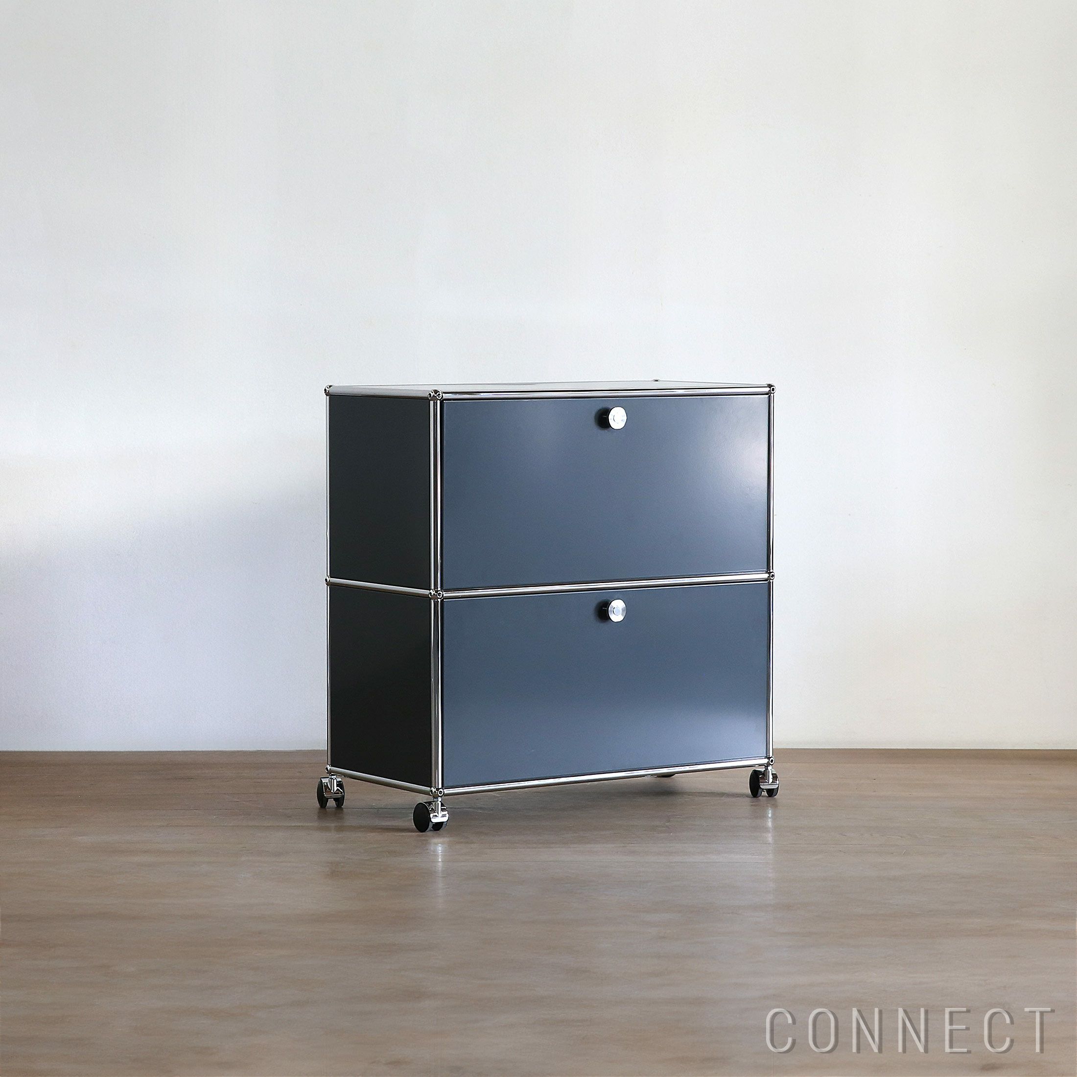 USMハラー（ユーエスエムハラー） / Lowboard（ローボード） / W773×D373×H780mm / ドロップダウンドア×2 ソフトキャスター×4（ロック機能なし×2 / ロック機能付き×2） / アントラサイト