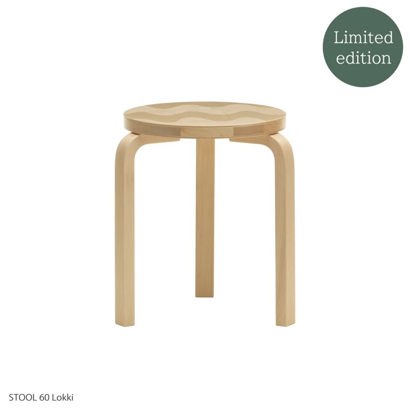 Artek（アルテック） ＋ Marimekko（マリメッコ） / STOOL 60 Lokki（スツール60 ロッキ） / バーチ材 / ナチュラルラッカー 《90周年 Anniversary editions》