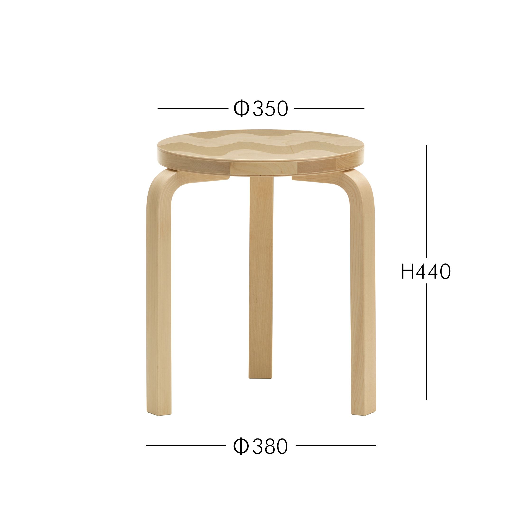 Artek（アルテック） ＋ Marimekko（マリメッコ） / STOOL 60 Lokki（スツール60 ロッキ） / バーチ材 / ナチュラルラッカー 《90周年 Anniversary editions》