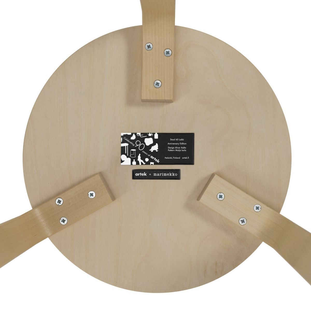 Artek（アルテック） ＋ Marimekko（マリメッコ） / STOOL 60 Lokki（スツール60 ロッキ） / バーチ材 / ナチュラルラッカー 《90周年 Anniversary editions》