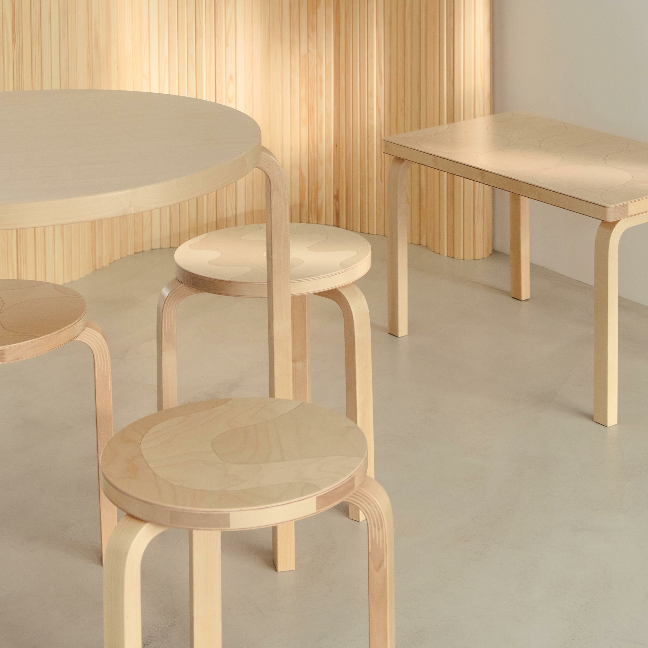 Artek（アルテック） ＋ Marimekko（マリメッコ） / STOOL 60 Lokki（スツール60 ロッキ） / バーチ材 / ナチュラルラッカー 《90周年 Anniversary editions》