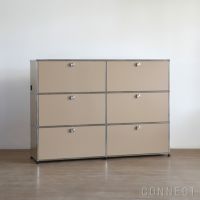 USMハラー（ユーエスエムハラー） / Cabinet（キャビネット） / W1523×D373×H1090mm / ドロップダウンドア×4 エクステンションシェルフ×2 ケーブルカットアウト（コンセント穴×1） / USMベージュ