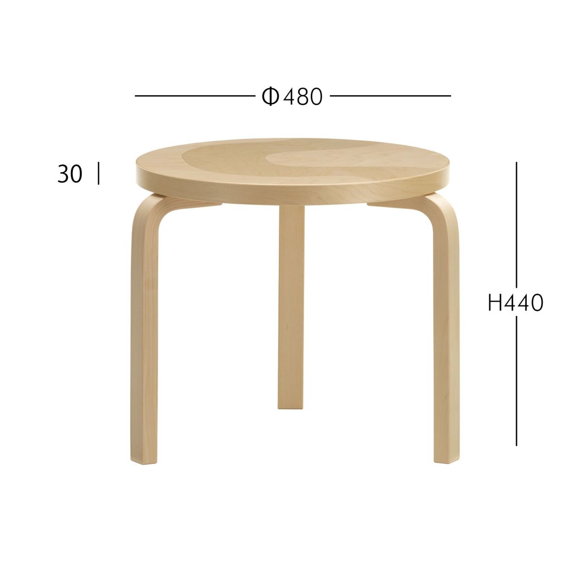 Artek（アルテック） ＋ Marimekko（マリメッコ） / TABLE 90D Seireeni（テーブル 90D セイレーニ） / バーチ材 / サイドテーブル 《90周年 Anniversary editions》