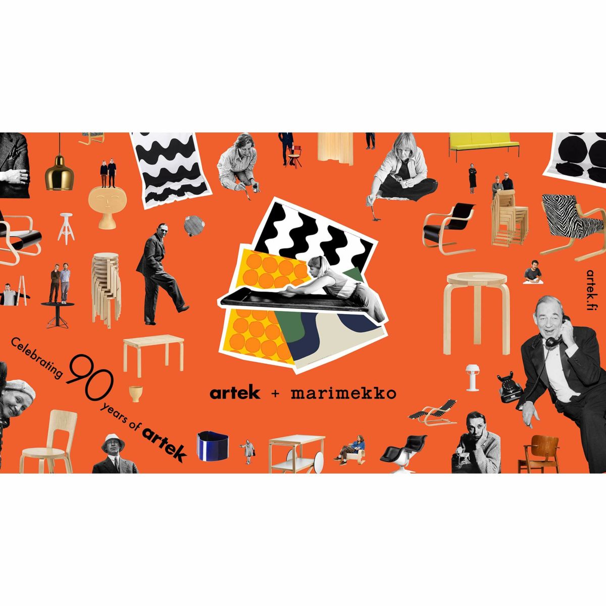 Artek（アルテック） ＋ Marimekko（マリメッコ） / TABLE 90D Seireeni（テーブル 90D セイレーニ） / バーチ材 / サイドテーブル 《90周年 Anniversary editions》