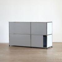 USMハラー（ユーエスエムハラー） / Sideboard（サイドボード） / W1273×D373×H740mm / ドロップダウンドア×2 / エクステンションドア×1 / ライトグレー・USMオレンジ