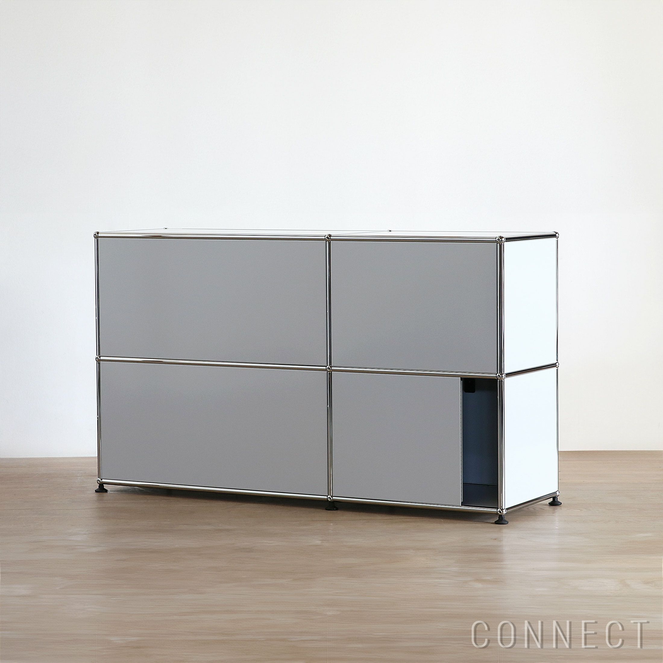 USMハラー（ユーエスエムハラー） / Sideboard（サイドボード） / W1273×D373×H740mm / ドロップダウンドア×2 / エクステンションドア×1 / ライトグレー・USMオレンジ