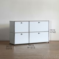 USMハラー（ユーエスエムハラー） / Sideboard（サイドボード） / W1273×D373×H740mm / ドロップダウンドア×2 / エクステンションドア×1 / ライトグレー・USMオレンジ