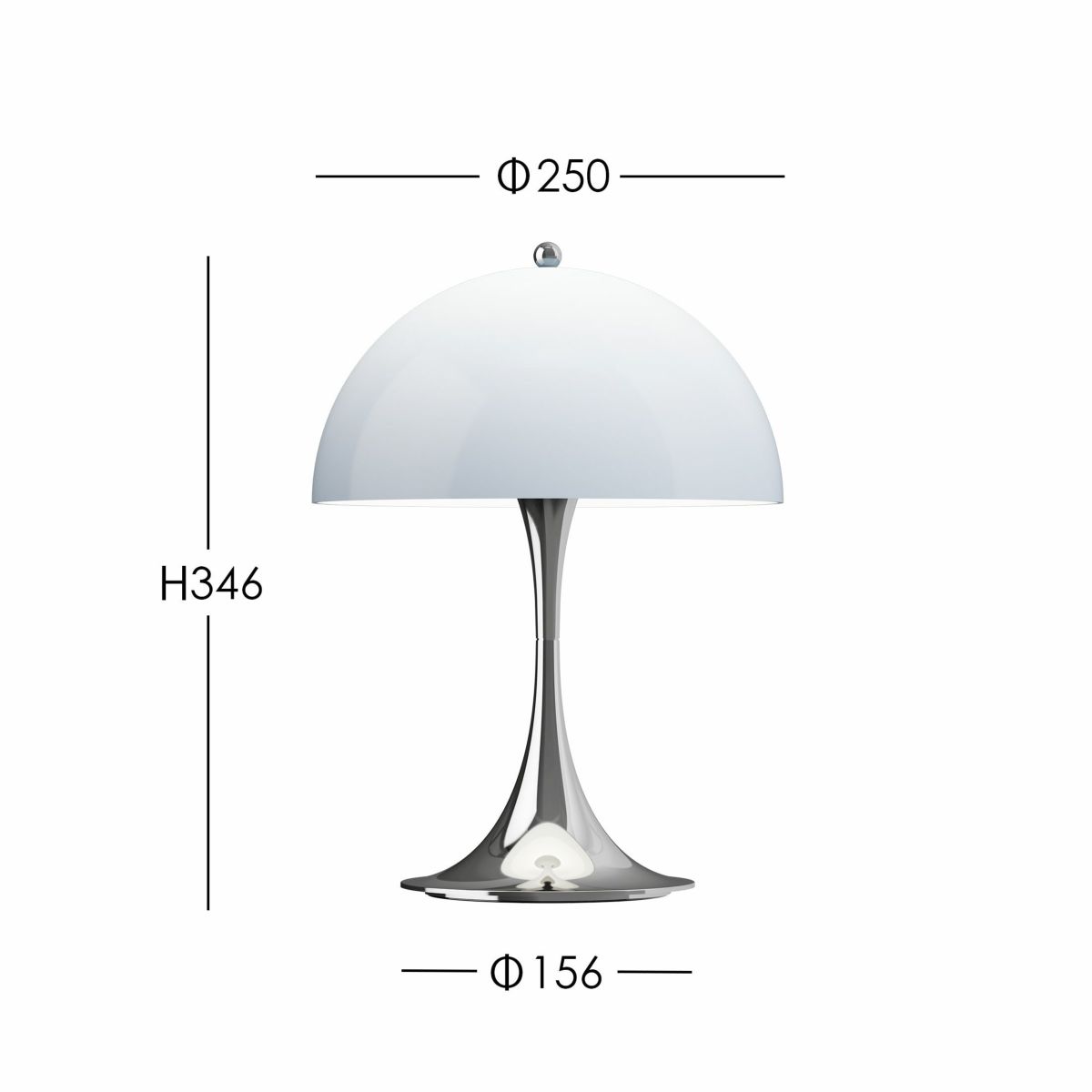 Louis Poulsen（ルイスポールセン） / Panthella 250 Portable（パンテラ 250 ポータブル） / オパール×クローム / 全2色 / テーブルランプ