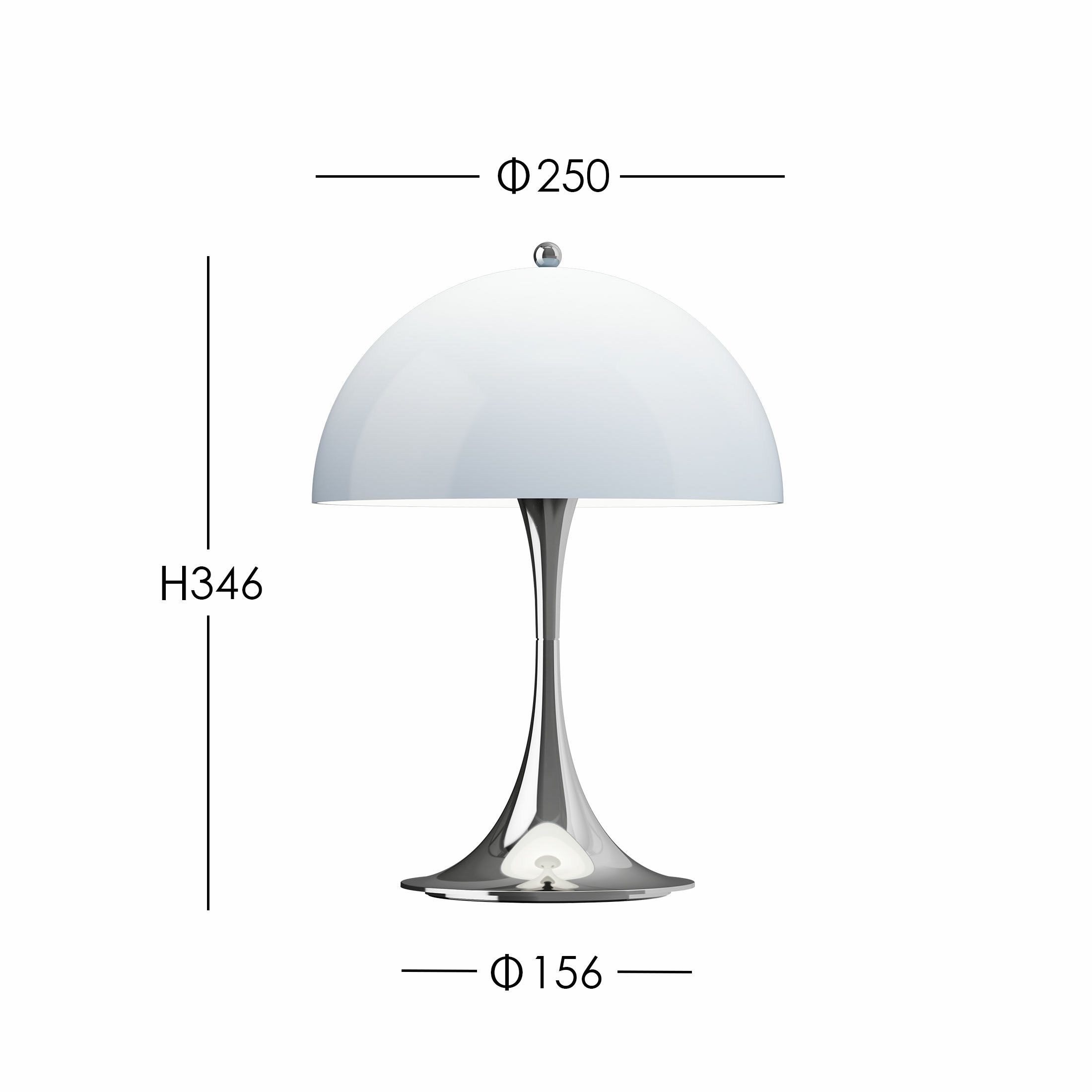 Louis Poulsen（ルイスポールセン） / Panthella 250 Portable（パンテラ 250 ポータブル） / オパール×クローム / 全2色 / テーブルランプ