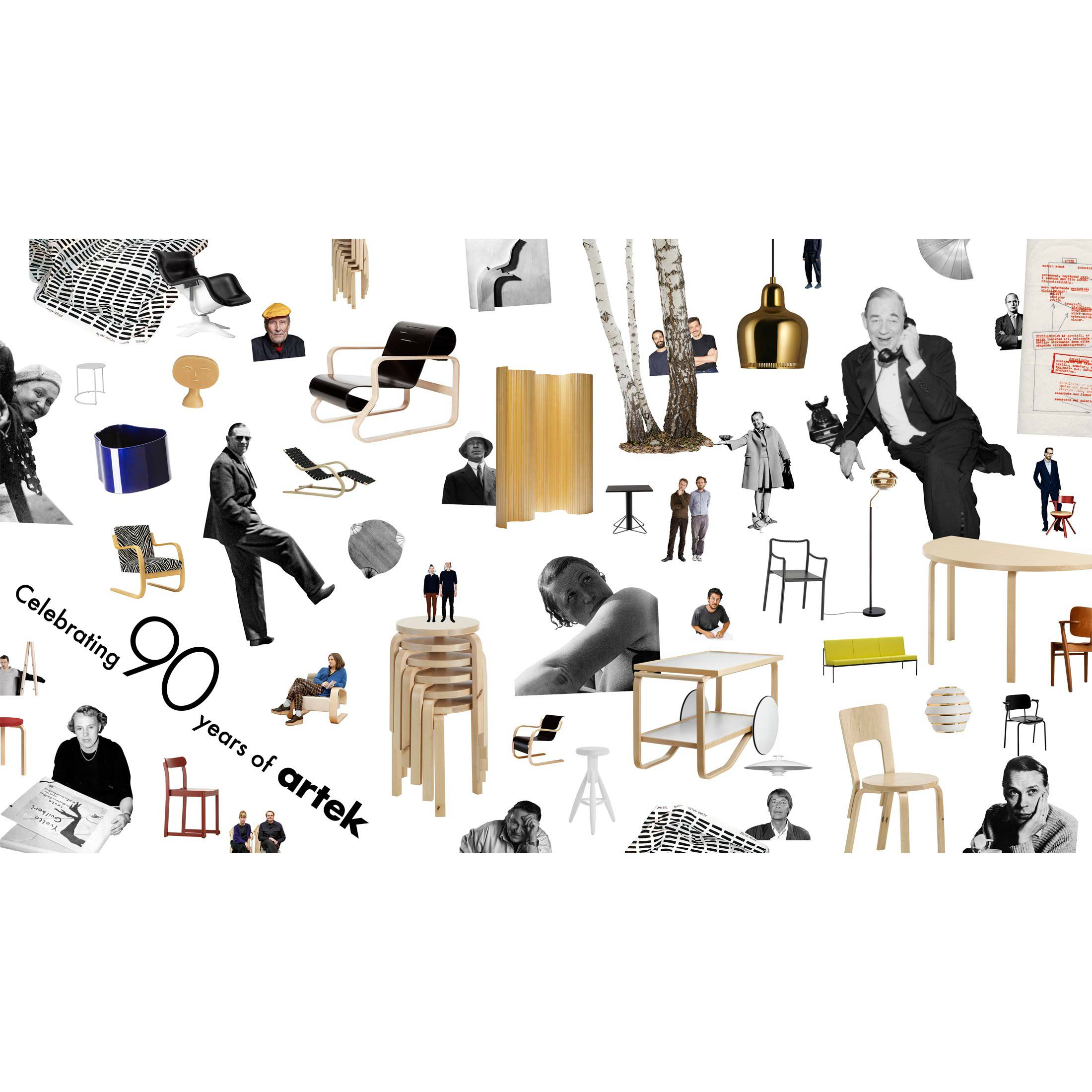 【10/15発売】Artek（アルテック） / SCREEN 100（スクリーン） / パーテーション 100 / Size D（H100cm） / パイン材・ナチュラルラッカー仕上げ 《90周年 Anniversary editions》