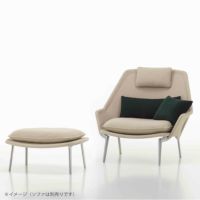 Vitra（ヴィトラ） / Slow Chair Ottoman （スローチェア オットマン） / Flocca （フロッカ）カバーカラー：ベージュ / ベース：アルミ ポリッシュ