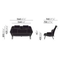 Vitra（ヴィトラ） / Slow Sofa (スローソファ) / Flocca (フロッカ）カバーカラー：ベージュ / ベース：アルミポリッシュ / バッククッション 65×30cm Kvadrat Reflex 0449 / バッククッション 40×30cm Hola 03 chestnut / バッククッション 60×40cm Dedar A perfect Flower col.003 / ネッククッション付