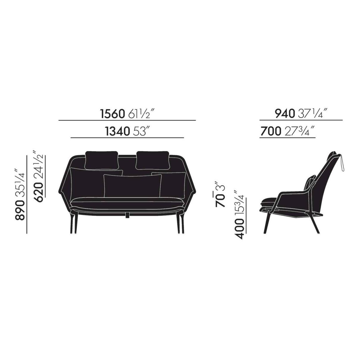 Vitra（ヴィトラ） / Slow Sofa (スローソファ) / Flocca (フロッカ）カバーカラー：ベージュ / ベース：アルミポリッシュ / バッククッション 65×30cm Kvadrat Reflex 0449 / バッククッション 40×30cm Hola 03 chestnut / バッククッション 60×40cm Dedar A perfect Flower col.003 / ネッククッション付