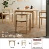 FRITZ HANSEN / AFTER（アフター） / ダイニングセット（チェア4脚＋テーブル） / アッシュ（無垢材・オイル仕上げ）《シートクッション4個プレゼント》