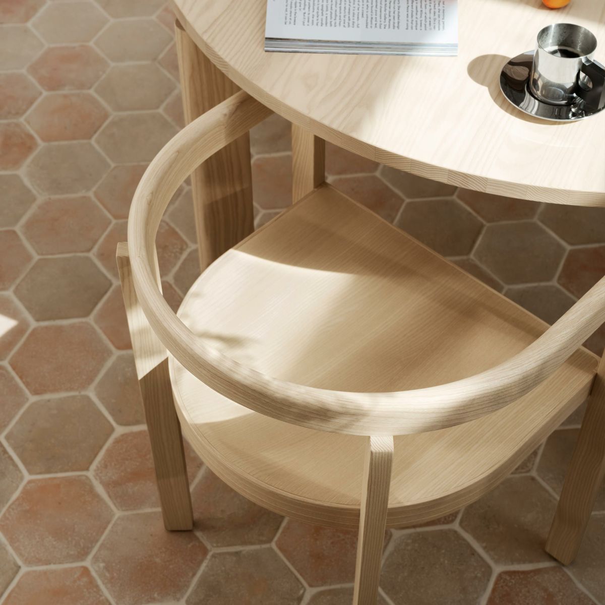 FRITZ HANSEN / AFTER（アフター） / ダイニングセット（チェア4脚＋テーブル） / アッシュ（無垢材・オイル仕上げ）《シートクッション4個プレゼント》