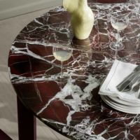 FRITZ HANSEN / AFTER（アフター） / ダイニングセット（チェア4脚＋テーブル） / バーガンディ / 大理石天板（マットポリッシュ） / 無垢材・カードアッシュ脚《シートクッション4個プレゼント》