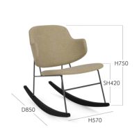 Audo Copenhagen（オドー・コペンハーゲン） / The Penguin Rocking Chair（ペンギンロッキングチェア） / Fully Upholstered / Audo Bouclé 02 （Beige） / オドーブークレ02