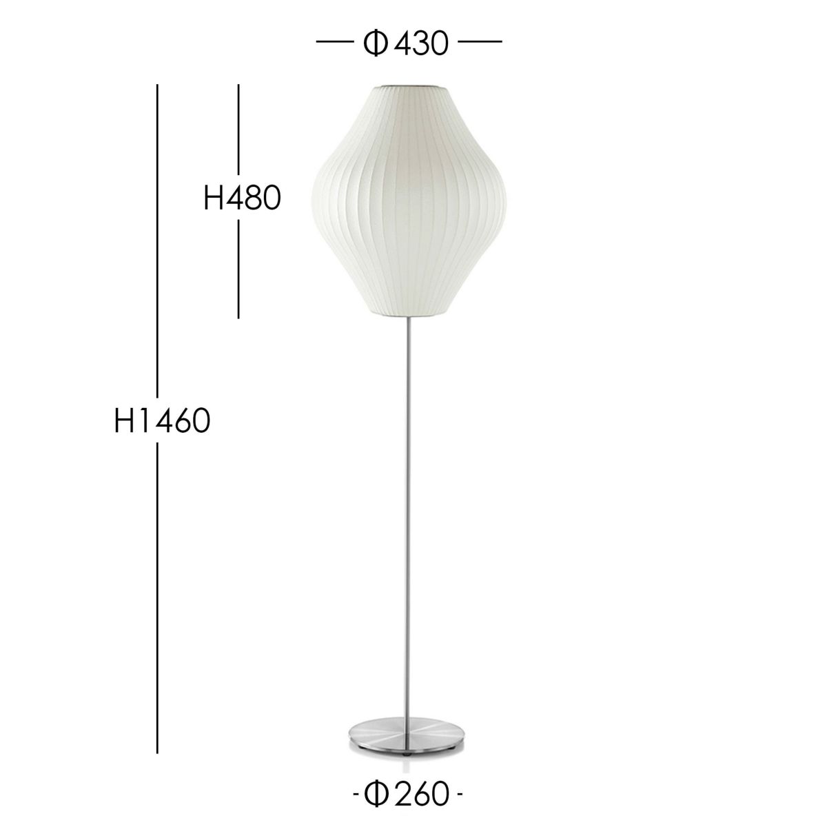 Herman Miller（ハーマンミラー） / NELSON PEAR LOTUS FLOOR M（ネルソン ペア ロータス フロア M）  / フロアランプ《LED電球プレゼント》